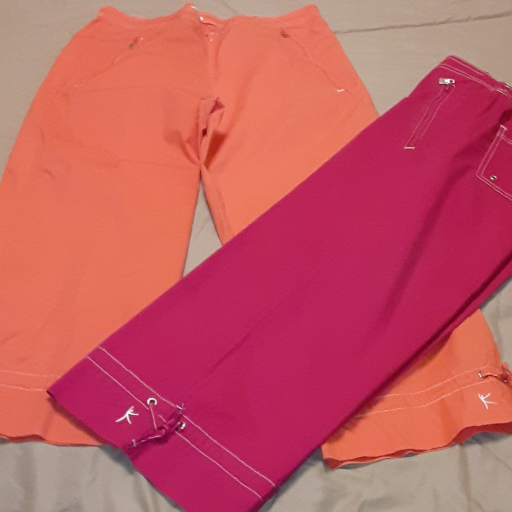 2 pair Danskin Now cotton capris